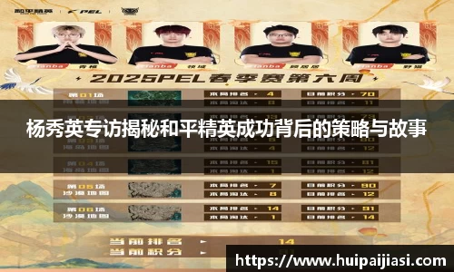 杨秀英专访揭秘和平精英成功背后的策略与故事